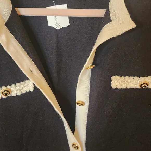 Cardigan black and white liz Claiborne nwt size XL - Picture 3 of 3